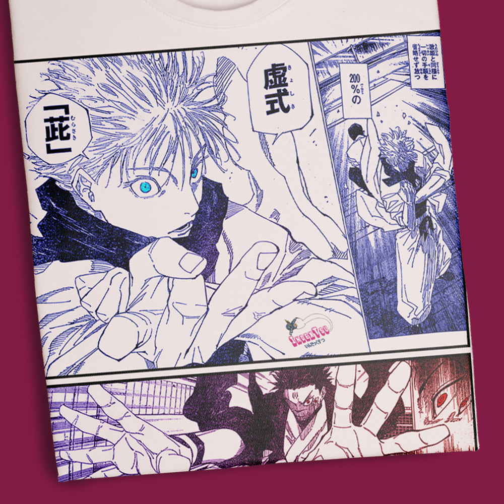 Playera IndexTsu Kuro Jujutsu Kaisen Satoru Gojo VS Sukuna