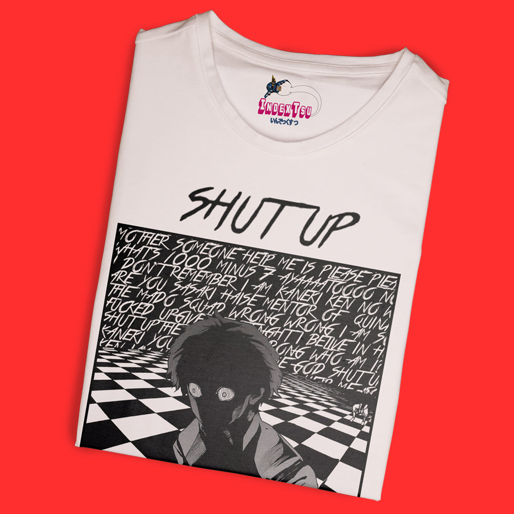 Playera IndexTsu Kuro Tokyo Ghoul Kaneki SHUT UP.