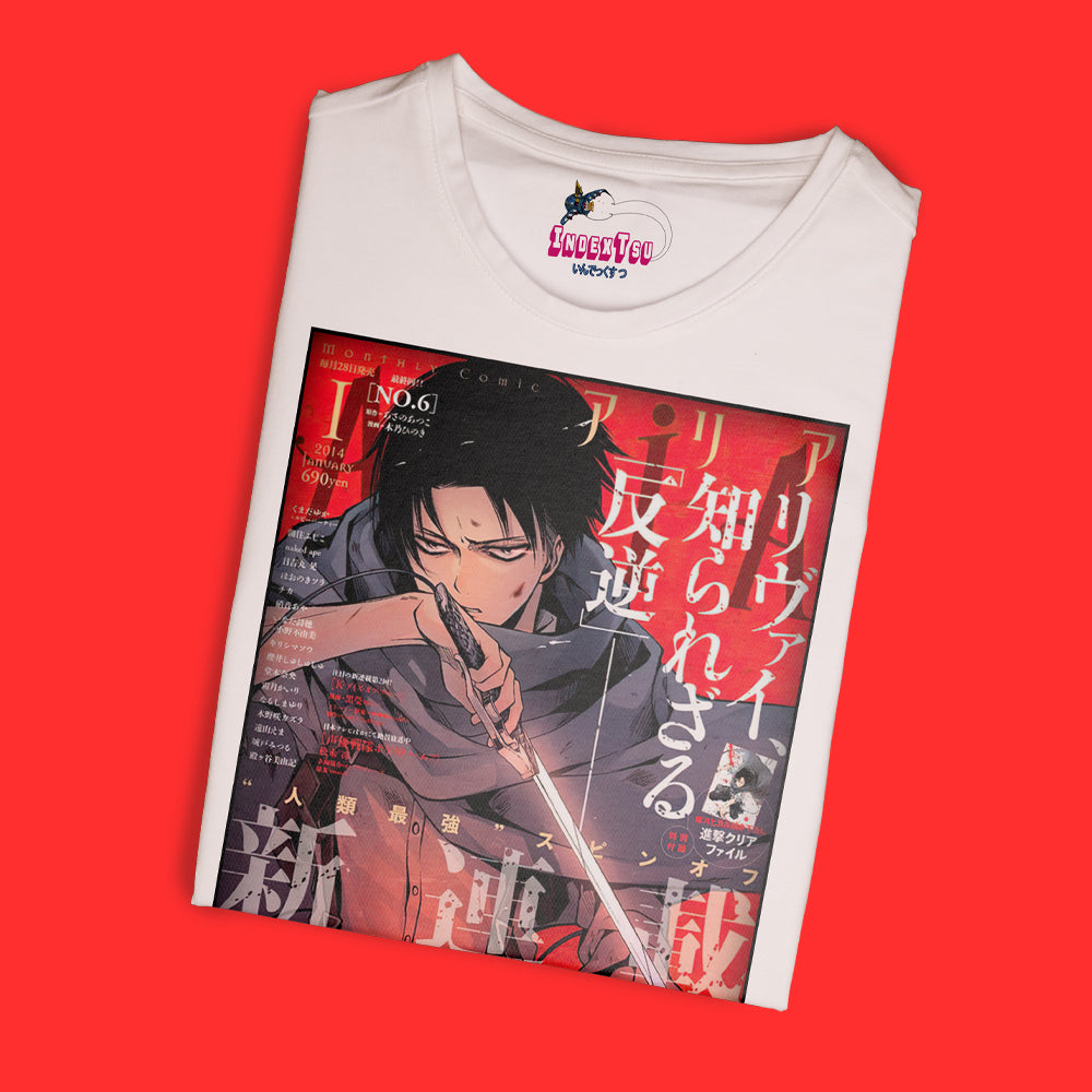 Playera IndexTsu Kuro Shingeki No Kyojin AOT LEVI PORTADA