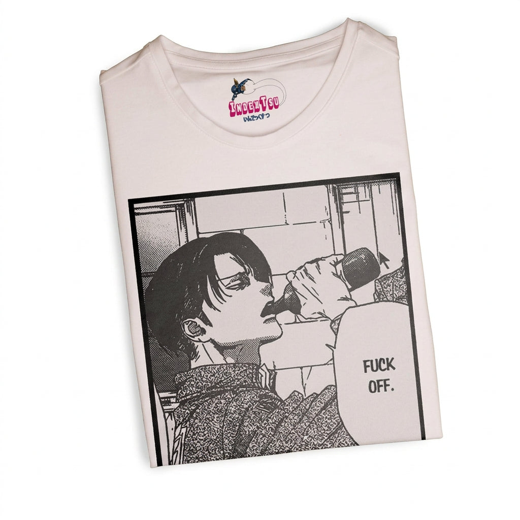 White Attack on Titan T-shirt with Levi design