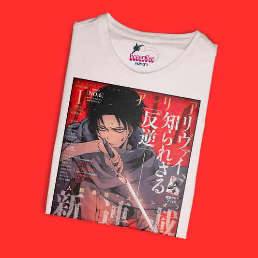 Playera IndexTsu Kuro Shingeki No Kyojin AOT LEVI PORTADA