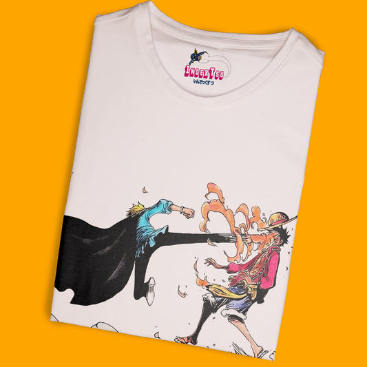 Playera IndexTsu Kuro ONE PIECE SANJI X LUFFY.