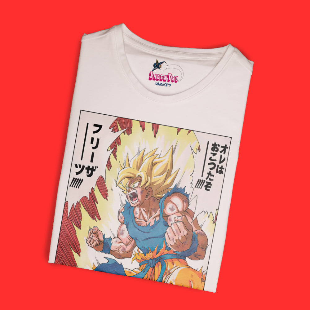 Playera IndexTsu Kuro Dragon Ball Z GOKU "ESTOY FURIOSO FREEZER"